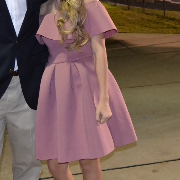 Pink off the shoulder Charlotte Russe dress. (HOLD - Picture 2 of 5